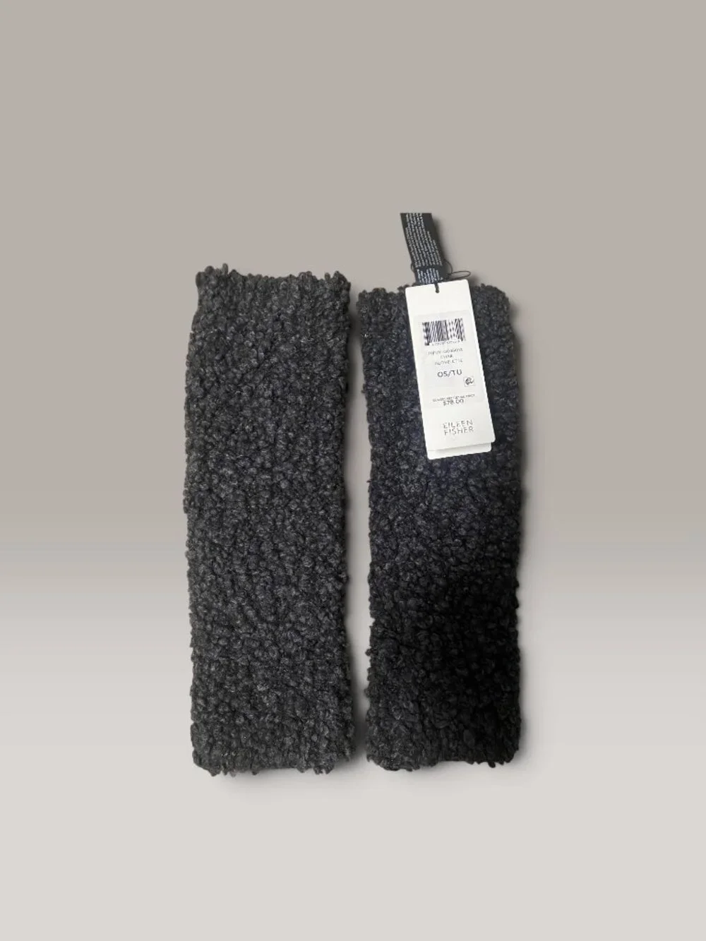 NWT Eileen Fisher Charcoal Boucle Knit Glovelettes